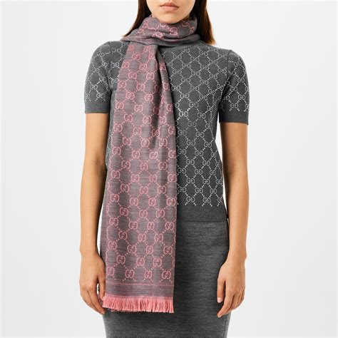 gucci black logo scarf|gucci scarf women's flannels.